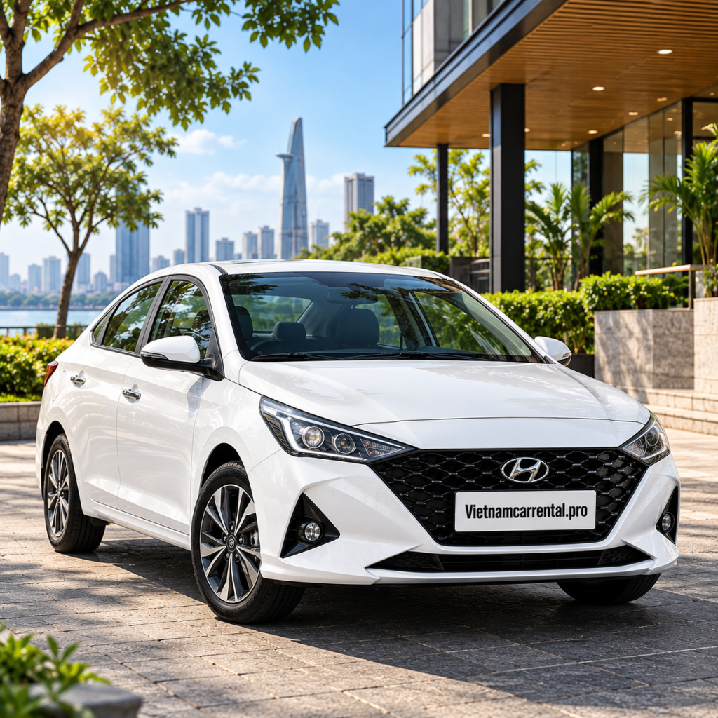 Hyundai Accent bên bờ đô thị