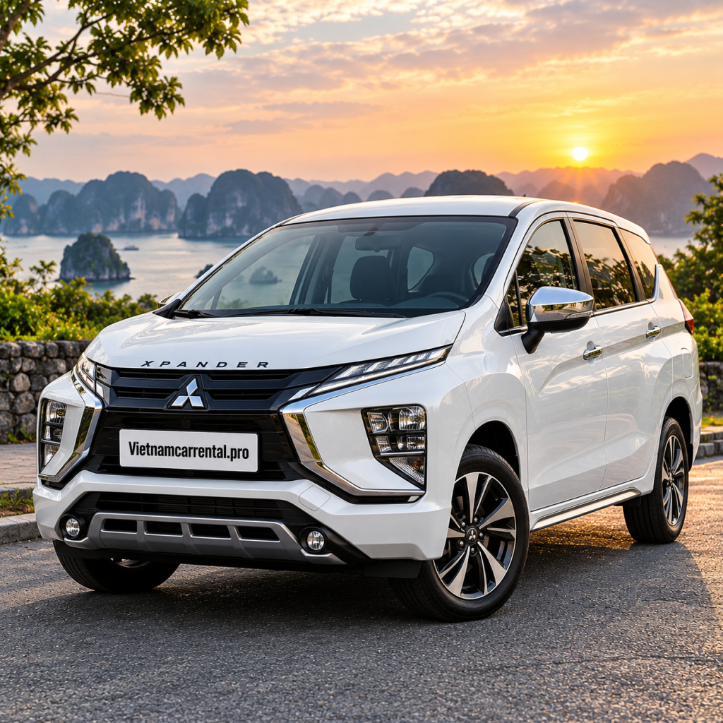 Xpander Trắng Bên Vịnh Hoàng Hôn